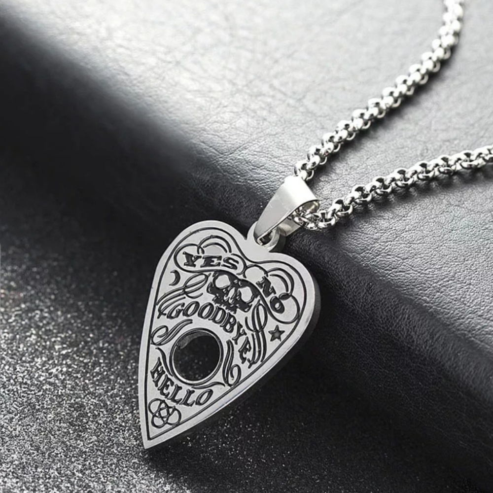 Ouija Planchette Stainless Steel Necklace Pendant